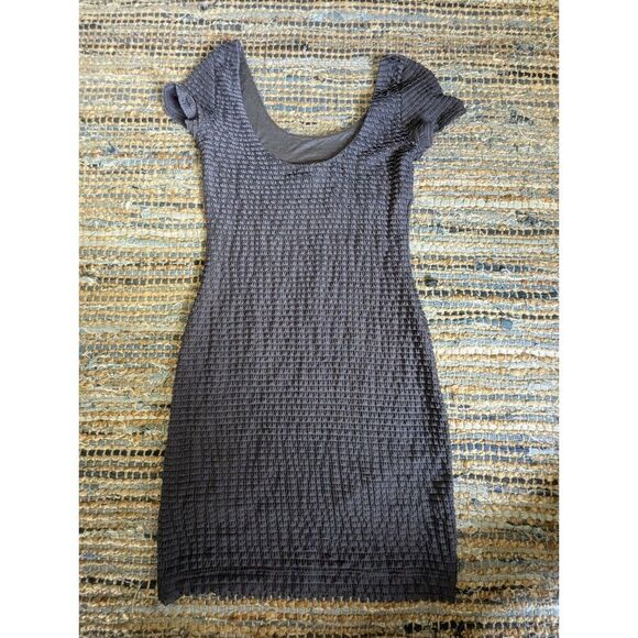 NWT M Urban Outfitters Grey Ruffle T shirt Shift Dress Mini Scoop Neck - Picture 7 of 7